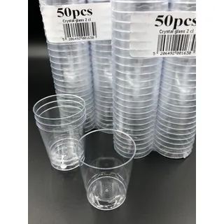 400 Schnapsgläser Schnapsbecher Pinnchen aus Plastik Einweg 2 cl mit Füllstrich - Transparent
