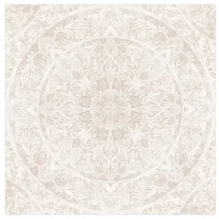 Bilderdepot24 Teppich Vinyl Wohnzimmer Schlafzimmer Flur Küche Mandala modern, quadratisch - beige glatt, nass wischbar (Küche, Tierhaare) - Saugroboter & Bodenheizung geeignet beige 120 cm x 120 cm