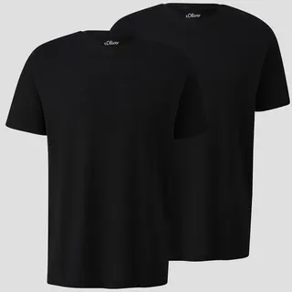 s.Oliver T-Shirt (2-tlg) unifarben - im Doppelpack schwarz XXL