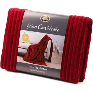Gözze Feine Corddecke Kuscheldecke 150 x 200 cm Karminrot