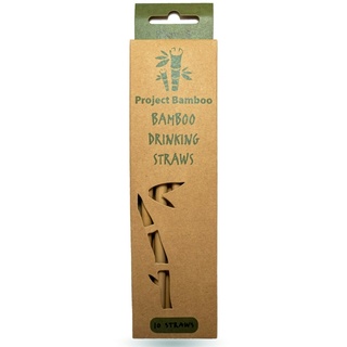 packbio Trinkhalme aus Bambus 6-8 x 200 mm Pack (10 Stück)