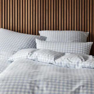 ELEGANTE Christie kariert Flanell Blau 135 x 200 cm + 80 x 80 cm