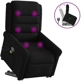 vidaXL Massagesessel mit Aufstehhilfe Stoff 91,5 x 102,5 x 91,5 cm Schwarz