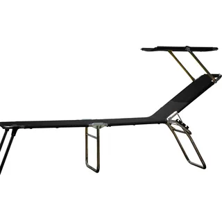 Fiam  Fiam Amigo Fourty Sun Dreibeinliege 190 x 58 x 42 cm schwarz inkl. Sonnendach klappbar