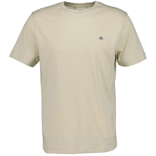 GANT Herren T-Shirt - REGULAR SHIELD, Rundhals, kurzarm, Baumwolle, Stickerei Beige XL