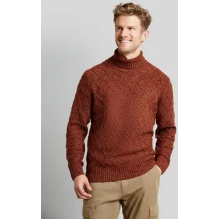 bugatti Rollkragenpullover mit 3-D-Rautenmuster braun 3XL