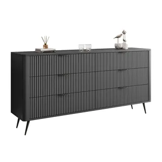lookway Sideboard 163 x 81 x 38 cm Schwarz