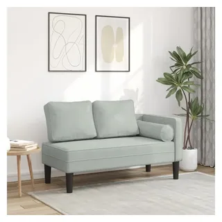 vidaXL Chaiselongue Loungesofa hellgrau Samt