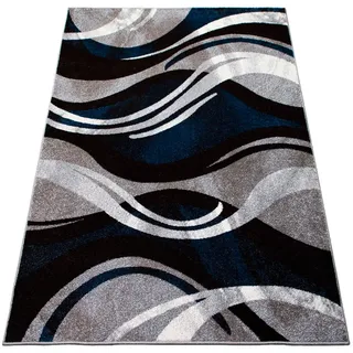 Teppich »»Joas««, rechteckig, besonders weicher Kurzflor in modernem Wellen Muster, leichter Glanz, 49822053-3 blau 9 mm