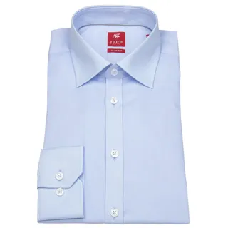 Pure Businesshemd Slim Fit stark tailliert bügelfrei Kentkragen blau XS