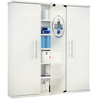 VCM Medizinschrank Arzneischrank Apothekerschrank Regal Schrank abschließbar Santila