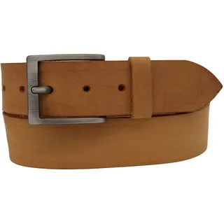AnnaMatoni Herren Leder Gürtel in Rind Leder 3,3mm stark Vintage Look mit Metall Dorn Schließe in antik schwarz siber gebürstet(Nickelfrei) 4cm Breit Herren Ledergürtel (cognac 660, TW85) - TW85