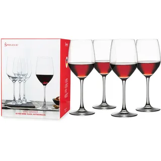 Spiegelau 4-teiliges Rotweinglas-Set, Weingläser, Kristallglas, 424 ml, Vino Grande, 4510271