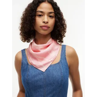 Modetuch TOMMY HILFIGER "TOMMY SCRIPT SILK SQUARE", Damen, classic pink, Web, Seide, Modetücher