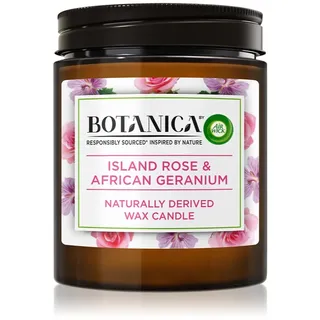 Air Wick Botanica Island Rose & African Geranium Duftkerze mit Rosenduft 205 g