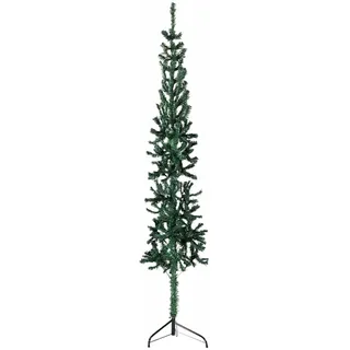 Susany Künstlicher Halber Weihnachtsbaum mit Ständer Schlank Christbaum Tannenbaum Dekobaum Kunstbaum Weihnachten Dekoration Weihnachtsdeko Grün 180 cm PVC