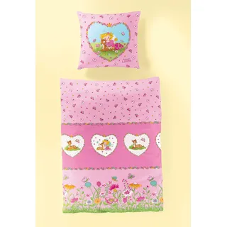 Bierbaum 2239 Bettwäsche Prinzessin Lillifee, Designed in Germany, 135 x 200 cm, rosa 01, Renforcé