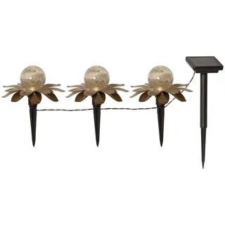 Star Trading Solarleuchte Glas 130 cm x 10,0 cm 3 Glaskugeln gold
