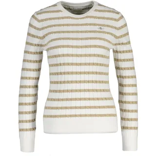 GANT Strickpullover mit Rundhalsausschnitt Beige S