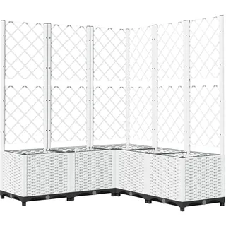 vidaXL Pflanzkübel mit Rankgitter 120 x 120 x 136 cm Weiß
