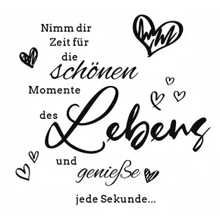 FOUORTUNATE-BEE Wandtattoo 2 Wandtattoos mit schwarzem Schriftzug für Wohnzimmer & Flur, Schrift Wandaufkleber Set für Wand, Möbel & Türen