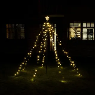 Spetebo Lichterpyramide Metall 1,5 m 200 LED inkl. Timer schwarz