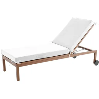 Aocase Sonnenliege Auflage, Deckchair Auflagen, Liegenauflagen für Gartenmöbel Wasserdicht, liegestuhl Auflage Mit Einstellband,für Sonnenliege Gartenmöbel Matratze,Weiß,178x59x5cm