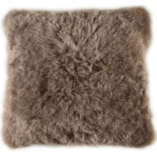 generisch Lammfell Kissen Taupe ca. 45 x 45 cm beide Seiten aus echtem Lammfell
