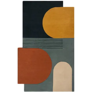 Flair Rugs Wollteppich Abstract, Mehrfarbig, Textil, Abstraktes, rechteckig, 120x180 cm, Reach, AZO-frei, Handmade in India, für Fußbodenheizung geeignet, pflegeleicht, Teppiche & Böden, Teppiche, Naturteppiche