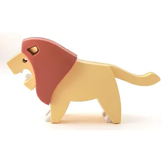 Halftoys - 479-01 - Löwe, Puzzletier zum zerlegen, mit Skelett, 12,5cm x 7,5cm x 3,5cm, beige, Savannah Friends