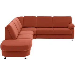 Beldomo System Ecksofa, Terracotta, Metall, Uni, Ottomane links, L-Form, 287x274 cm, Goldenes M, Typenauswahl, Fußauswahl, Stoffauswahl, Sitzqualitäten, seitenverkehrt erhältlich, Bettfunktion Hocker Rückenfutter, haustierfreundlicher Bezug, Wohnzimmer, Sofas & Couches, Wohnlandschaften, Ecksofas