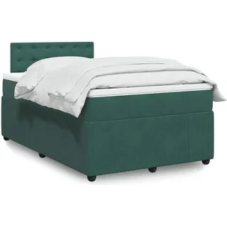 vidaXL Boxspringbett 140 x 200 cm Dunkelgrün