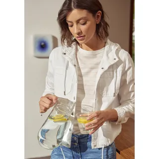 Jeansjacke CECIL, Damen, Gr. XXL (46), weiß, Stoff, 52% Lyocell, 48% Baumwolle, unifarben, comfort fit normal, ohne Ausschnitt, Bündchen, Jacken Jeansjacke, in Denim-Optik
