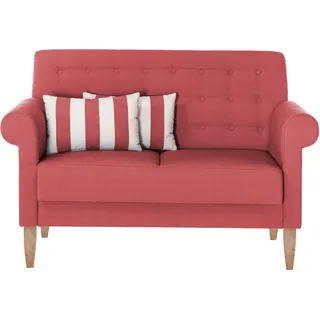Home Affaire Küchensofa HOME AFFAIRE "Scalea", rot, B:147cm H:99cm T:76cm, 60% Polyester, 40% Baumwolle;Webstoff (80% Polyester / 20% Baumwolle);Struktur Karo (100% Polyester), Sofas, inkl. 2 Stk. Zierkissen, in verschiedenen Stoffen und Farben