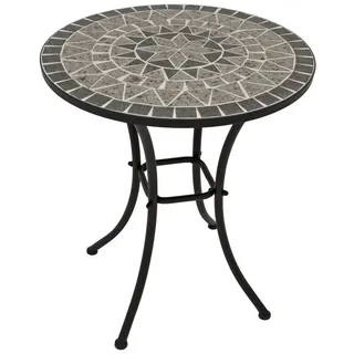 DEGAMO Bistrotisch SIENA Ø 60 x 70 cm Mosaik grau/Weiß/Schwarz