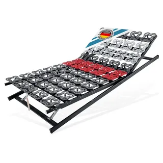 Tellerlattenrost anpassungsfähiger T-Flex, KF Lattenrost de Luxe bis 300 KG Tragkraft, Matratzen Perfekt, Kopfteil VERSTELLBAR, Fußteil VERSTELLBAR, Tellermodule im Hüftbereich verstellbar 1 St. x 90 cm x 200 cm x 8 cm