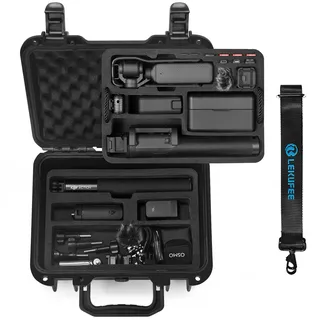 LEKUFEE wasserdichte Koffer für DJI Osmo Pocket 4, Osmo Pocket 3,DJI Mic 3/2/ Mini, Standard Combo, Kreativ Combo, Essential Combo und Zubehör (Nur Tasche)