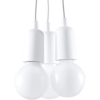 SOLLUX Pendelleuchte DIEGO Einzigartiges Design ohne Schirm Minimalistische Beleuchtung LED Birne dreifach weiß