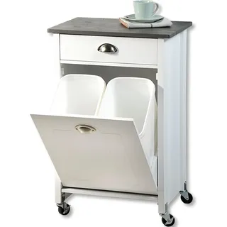KESPER Küchenwagen mit Mülleimer weiß/grau