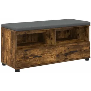 vidaXL Flurbank mit Kissen 100 x 38 x 46 cm Geräucherte Eiche