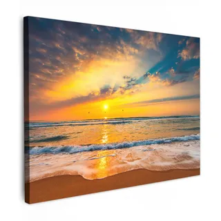 MuchoWow© Bilder Wohnzimmer Deko Modern Wandbild Foto auf Leinwand Bild | 80x60 cm - Schlafzimmer Room Decor Geschenke Strandbilder - Stranddeko - Strandbild - Strand und Meer - Maritime