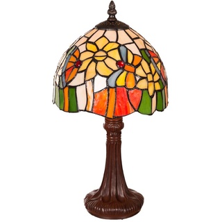 Birendy Tischlampe Tiffany Blume bunt Tiff154 Motiv Lampe Dekorationslampe