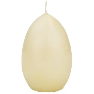 INNA-Glas Formkerze Osterei Kerze LEONITA, creme, 9cm, 6cm, 16h - Made in Germany weiß