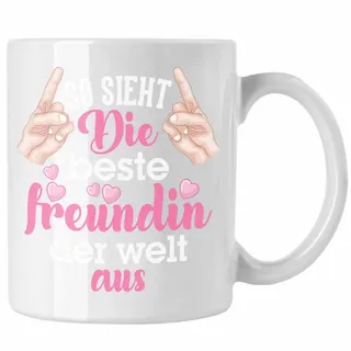 Trendation Tasse Trendation - Beste Freundin Tasse Geschenk Kaffeetasse Geschenkidee BFF Allerbeste Freundin Spruch Geburtstag Freundinnen Geschenkidee weiß