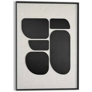 Reinders! Wandbild REINDERS "Organic Blocks schwarz", schwarz (farbe bild(er): schwarz, weiß), B:50cm H:70cm T:3cm, Bilder, Wohnzimmer - Schwarz-Weiß - MDF - Abstrakt - 50x70 cm