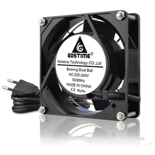GDSTIME 230V Lüfter 92mm AC 92 x 25mm 220V Lüfter Dual Kugellager Axiallüfter für pc computer laptop
