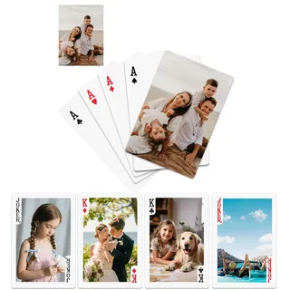 NGBEWU Personalisierte Spielkarten mit Foto | Personalisiertes Kartenspiel | Standard Poker-Spielkarten (55 Karten) Geburtstage, Valentinstag, Weihnachten (Stil 5)