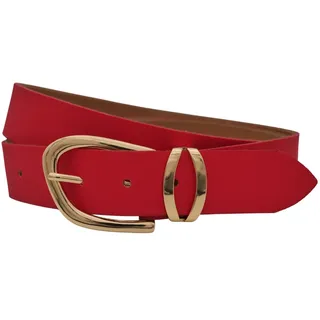 Ledergürtel ANNAMATONI "AnnaMatoni Ledergürtel Lora Ledergürtel Lora", Damen, Gr. TW115 - 130cm Gesamtlänge, rot (rot 350), 100% Leder, Gürtel Ledergürtel