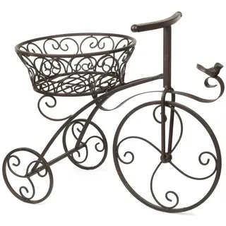 Moritz Blumentopf Pflanzfahrrad Blumentopfhalter 47x43x25cm, Pflanzkorb Landhausstil Shabby Blumentopfhalter Gartendeko weiß