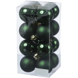 MARELIDA Christbaumkugeln Weihnachtskugeln bruchfest 4cm grün 16er Set